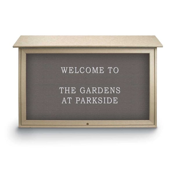 United Visual Products Indoor Enclosed Combo Board, 42"x32", Satin Frame/White Porc & Rubber UVCB4232-WHTPORC-RUBBER - main